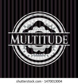 Multitude silver badge or emblem. Vector Illustration. Mosaic.