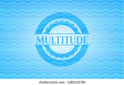 Multitude sky blue water wave style emblem.