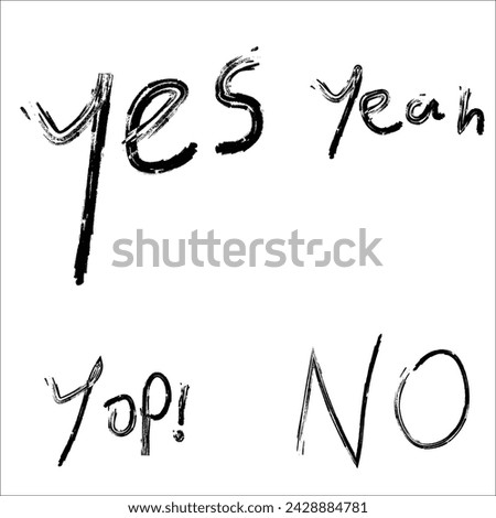multi-type of Hand drawing yes no in EPS vector   