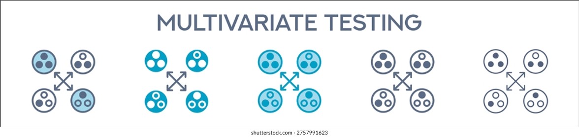 Multivariate Testing Element For Design Graphic - Multi Styles. Vector Illustration Of Two Colored And Black. Multiple Icons Designs Can Be Used For Mobile, Ui, Web