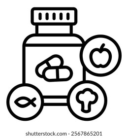 Multivitamin Icon Element For Design