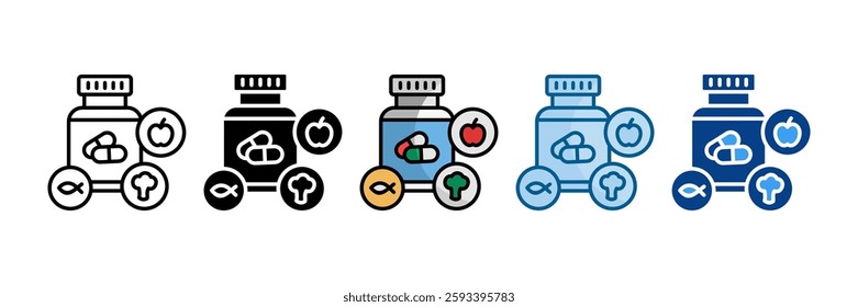 Multivitamin Icon Set Multiple Style Collection