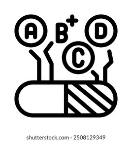 multivitamin icon with style outline