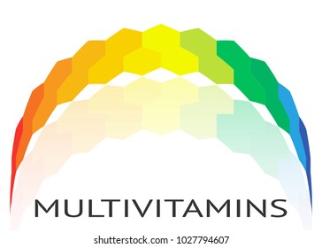 Multivitamin label inspiration, icon concept vitamins, vector isolated