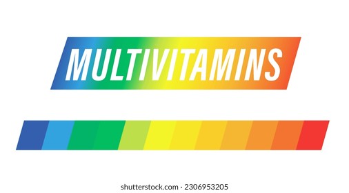 Multivitamin label inspiration, icon vitamins. Colorful gradient, vector isolated on white background. Vector illustration