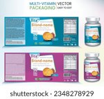 Multivitamin Label, Vita Plus, Vitamin pack, Supplement labels, Vector bottle, Bottle label, Nutrition Supplement Label, Packaging template design, free vector label, Medicine pack