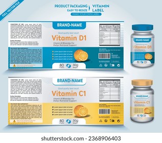 Etiqueta multivitamínica, envase de vitamina, etiquetas suplementarias, frasco vectorial, etiqueta del frasco, etiqueta suplementaria de nutrición, diseño de plantillas de embalaje, etiqueta vectorial gratuita, paquete de medicamentos