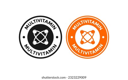 Multivitamin logo badge design. Suitable for business, health, and product label