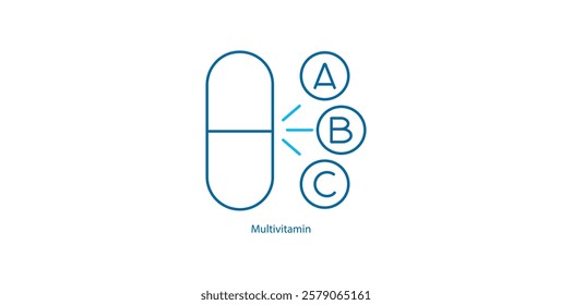 Multivitamin: Vector Icon for All-in-One Nutritional Support
