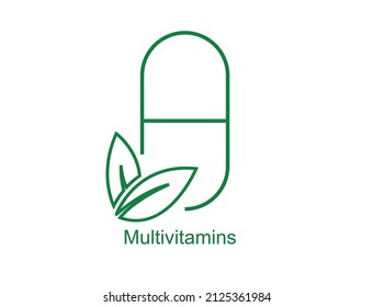 multivitamins capsule icon vector illustration