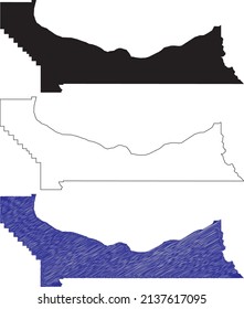 Multnomah County, Oregon Border And Shape In Vector