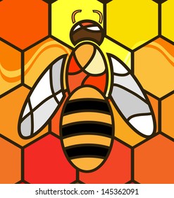 multy-color background variation: abstract image bee consisting of lines