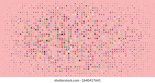 multycolor halftone pattern on white background. geometric and star for vector eps 10