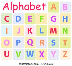 Multycolored Alphabet 26 Capital Letters Icons Stock Illustration 796676413