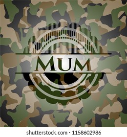 Mum camouflaged emblem