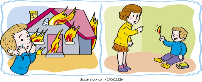 Child Playing Fire Stock Illustrations, Images & Vectors | Shutterstock