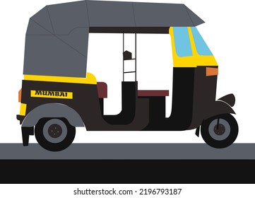 Mumbai Auto Rickshaw Vector Illustration. You can also remove the Mumbai text, as this will work well as a generic Indian Auto Rickshaw or TukTuk as it is called in some states. 