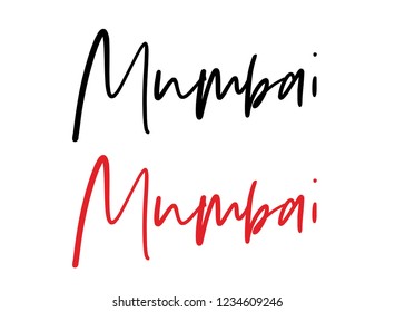 Mumbai calligraphy vector quote