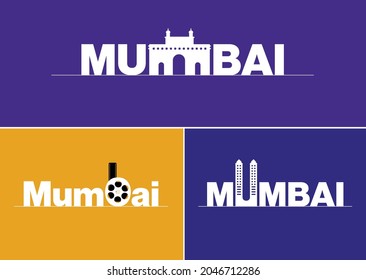 Diseño del logo vectorial de la ciudad de Bombay. 