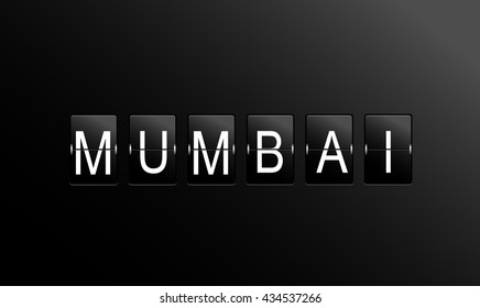 Mumbai city on panel, analog background. Vector art.