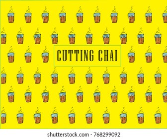 mumbai cutting chai pattern vector