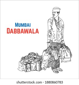 Mumbai Dabbawala Character Illustration Art