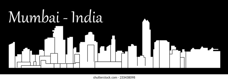 Mumbai, India (City silhouette)