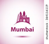 Mumbai, India skyline silhouette black vector design on white background. Vector illustration. Icon for travel agency. India gate, Imperial Towers and Bandra Worli Sea Link
