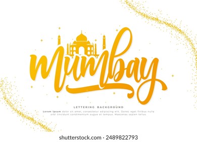 mumbai lettering background vector design