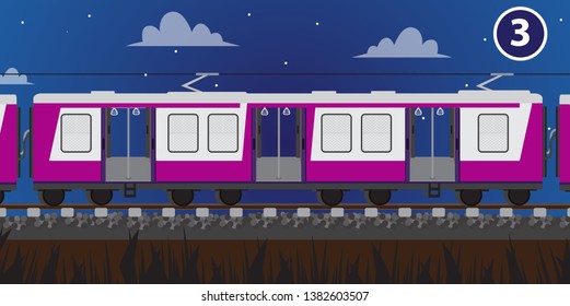 Mumbai Local train Nightscap view part 3