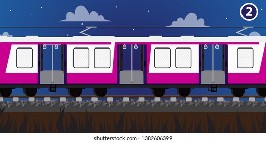 Mumbai Local train nightscape view part 2