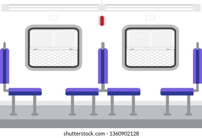 Mumbai Local Train Side View Flat Design