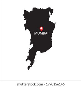 Mumbai maps in black and white with location icon