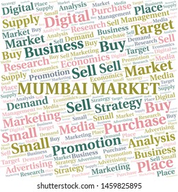 Mumbai Market word cloud. Vector made with text only