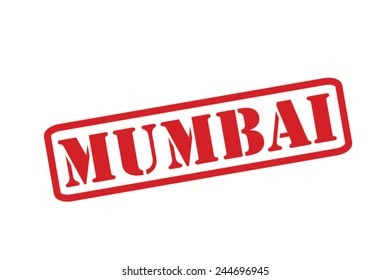 MUMBAI Red Rubber Stamp vector over a white background.