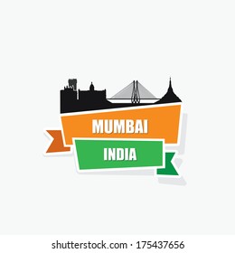 Mumbai ribbon banner - vector illustration