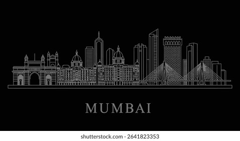 Mumbai Skyline with India, Cityscape, and Urban Design.