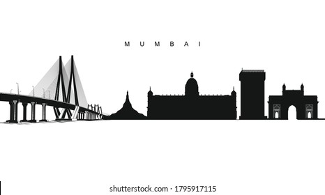 Mumbai Skyline India Metro city art