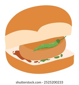 Mumbai style vada pav indian food