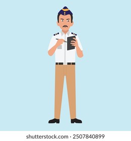 Mumbai Traffic police with fine book