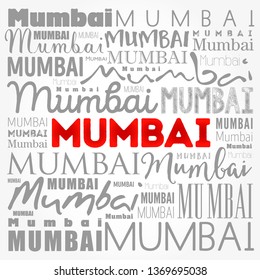 Mumbai wallpaper word cloud, travel concept background