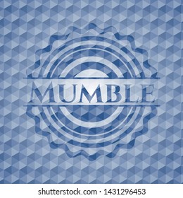 Mumble blue emblem with geometric background. Vector Illustration. Detailed.