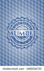 Mumble blue polygonal badge. Vector Illustration. Detailed.