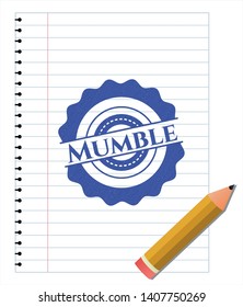 Mumble draw with pen effect. Blue ink. Vector Illustration. Detailed.