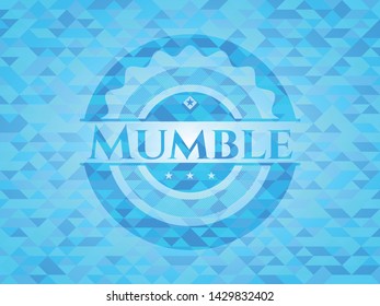 Mumble light blue emblem with mosaic background