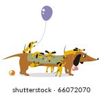 Mum-dog and its playful children