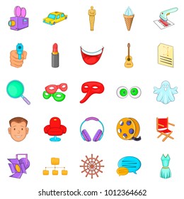 Mummer icons set. Cartoon set of 25 mummer vector icons for web isolated on white background