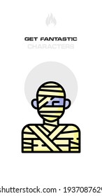 mummy avatars, Element, Character Design. Crazy and Fantasy Future World Topic. Realistic, Cartoon, Fantastic, Sci-fi Style