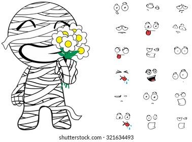 mummy cartoon emotions set in vector format 