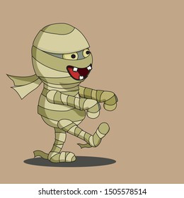 mummy cartoon illustration design. halloween vector.